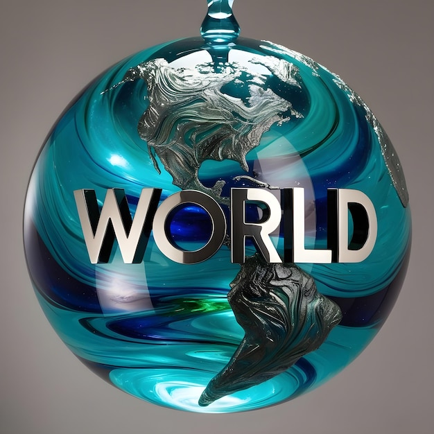 Photo a glass globe with the word world on it