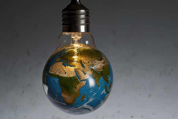 Photo a glass globe with the world on it