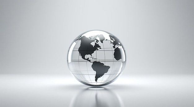 a glass globe with world map