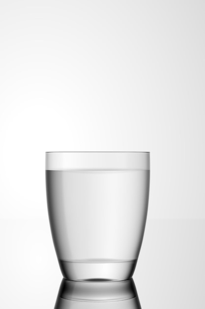 Glass goblet filled with water 3d render