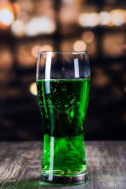 Glass of green beer