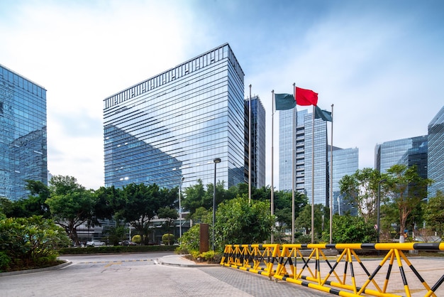 Glass high rise buildings in Fuzhou