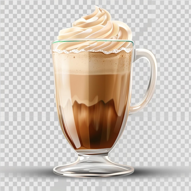 a glass of iced coffee with whipped cream and a glass of iced coffee