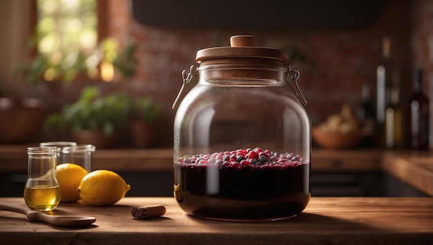 glass jar with vine