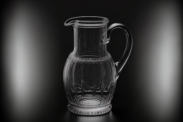 Glass jug empty with a dark backdrop