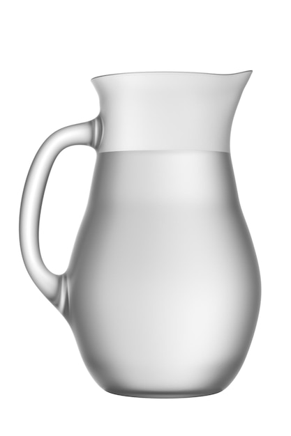 Glass jug with water on a white background isolated on white background d render