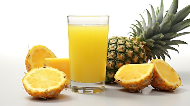 glass of juice and pineapple