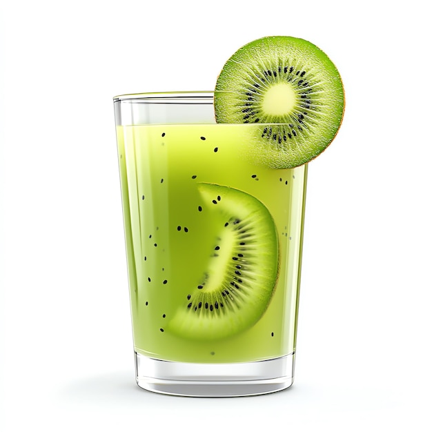 Photo glass of kiwi juice isolated on a white background