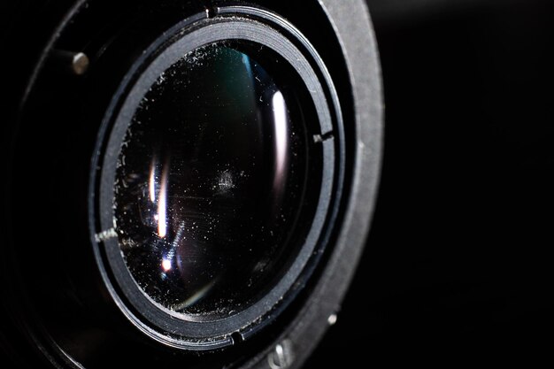 Glass lens for a reflex camera close up