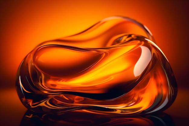 A glass of liquid with a orange background