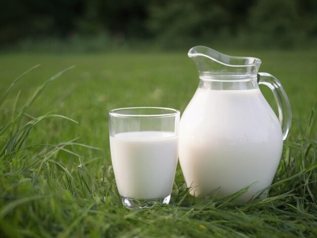 a glass of milk next to a glass of milk