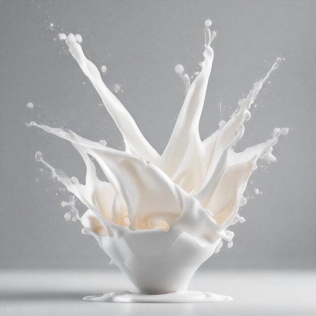 Photo a glass of milk is being poured into a bowl