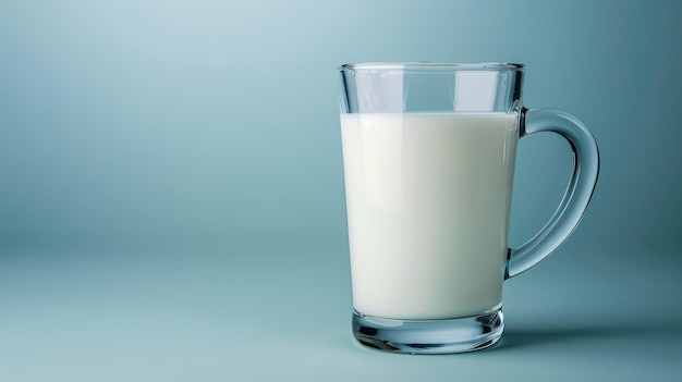 Photo a glass of milk is half full and half full