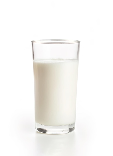 Glass of milk isolated on white background