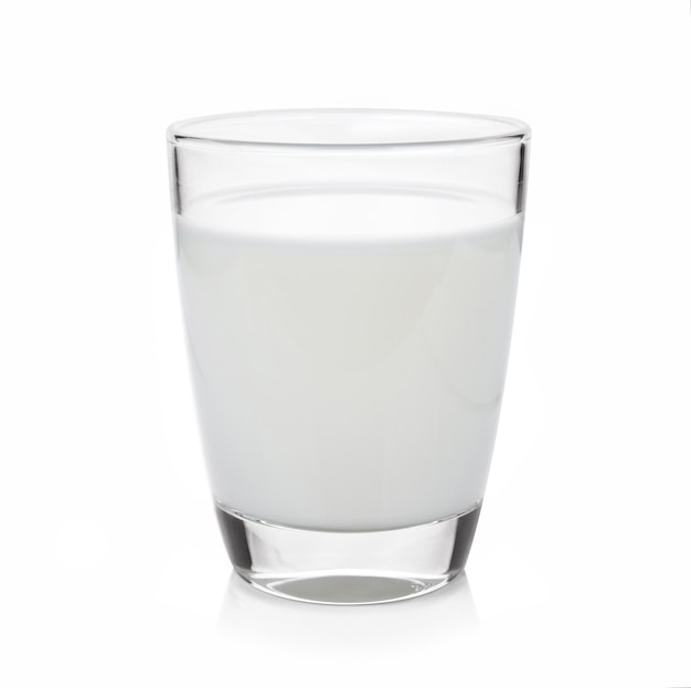 Glass of milk isolated on white