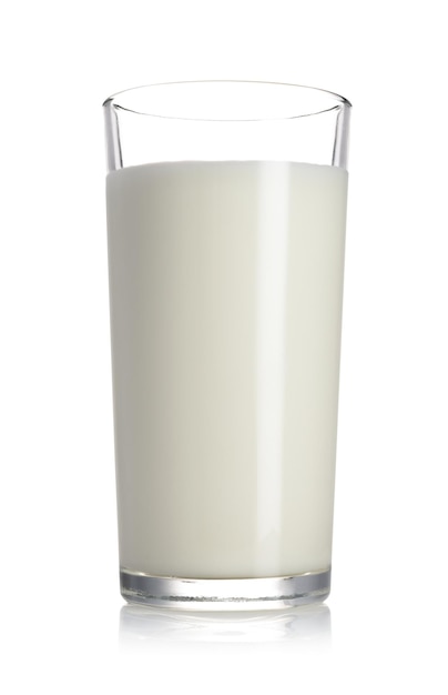 Glass of milk isolated on white