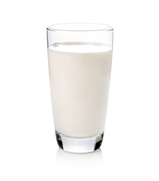 Glass of milk isolated on white