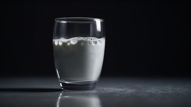 A glass of milk on a table Generative Ai