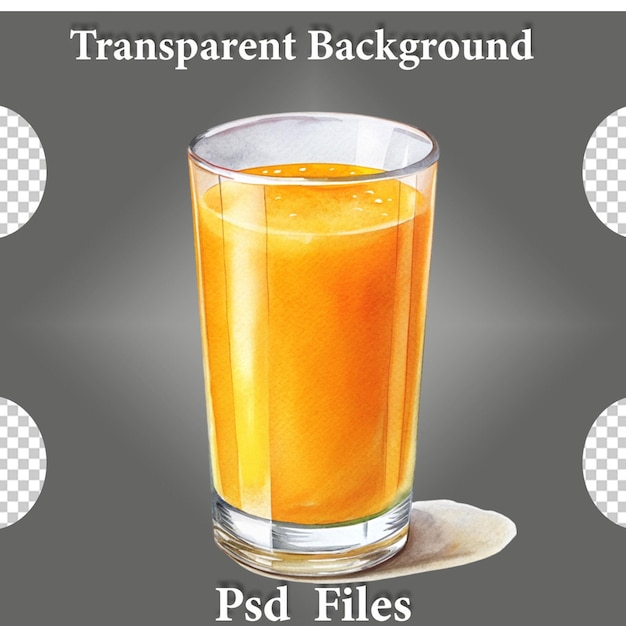 Glass of orange juice by an orange partial view