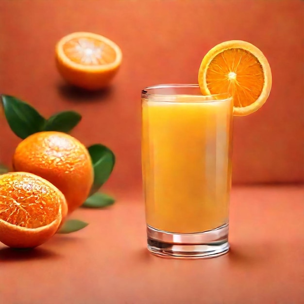 a glass of orange juice sits next to a glass of orange juice