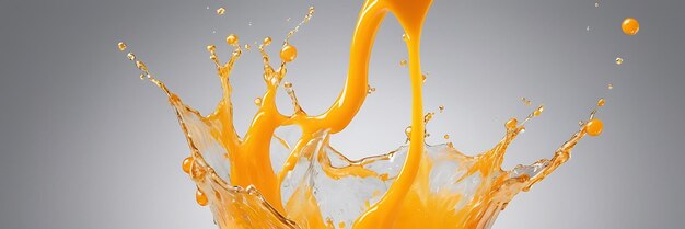 Photo a glass of orange juice with a splash of orange juice