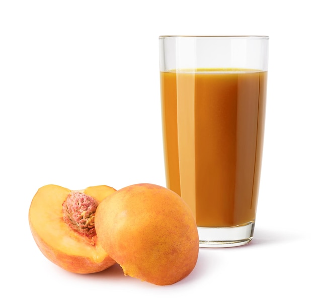 Glass of peach juice