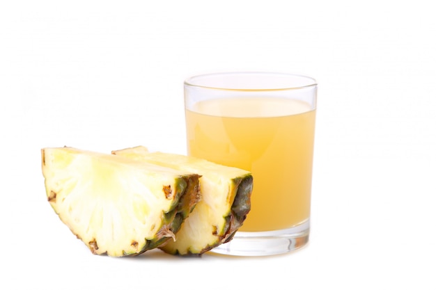 A glass of pineapple juice isolated 