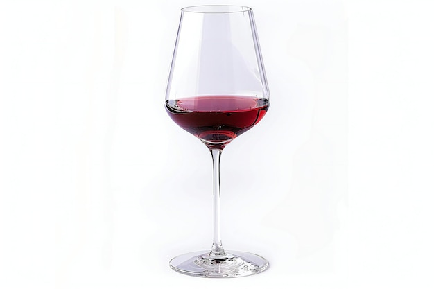 a glass of red wine is on a white background