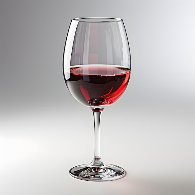 Glass of red wine isolated White Background