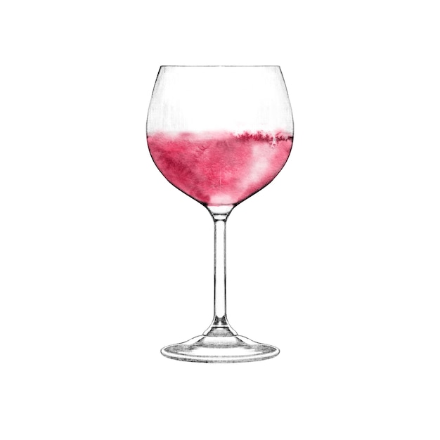 Glass of rose wine