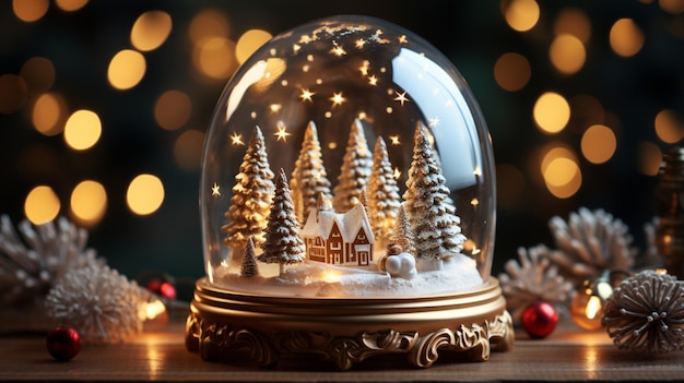 Glass snow globe Christmas decorative design