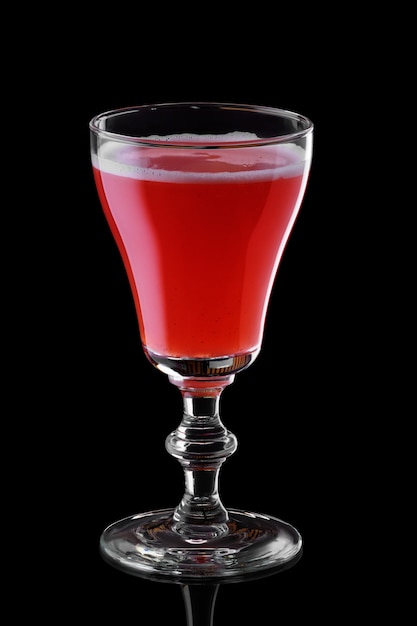 Glass of strawberry daiquiri cocktail isolated