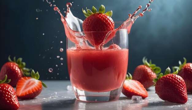 Glass of Strawberry Juice