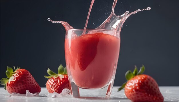 Glass of Strawberry Juice