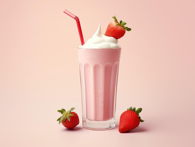 glass of strawberry smoothie