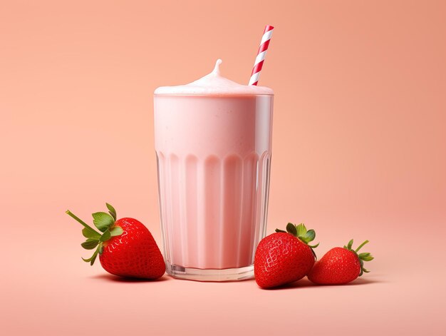 glass of strawberry smoothie