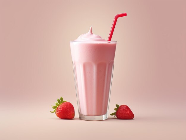 glass of strawberry smoothie