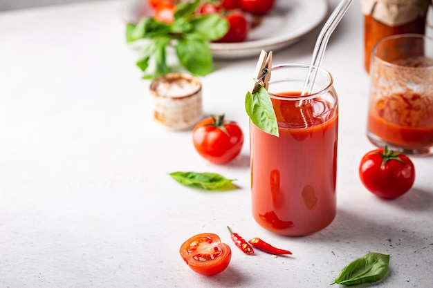 Glass of tomato juice