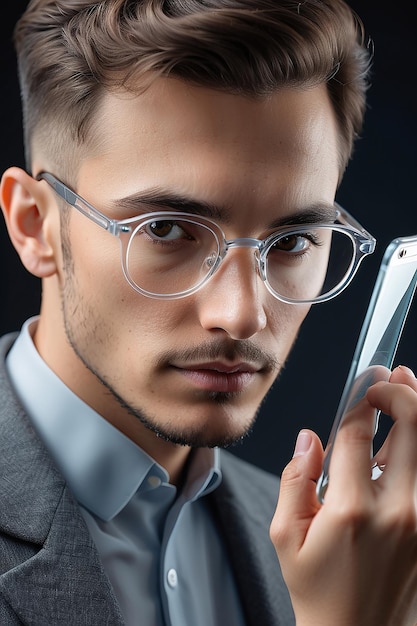 Glass transparent reading glasses Generative AI