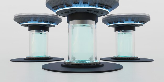 A glass tube capsule containing cryogenic liquid The capsule stores the body for long term sleep