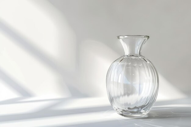 Photo glass vase clear isolated on white backgroundwhite