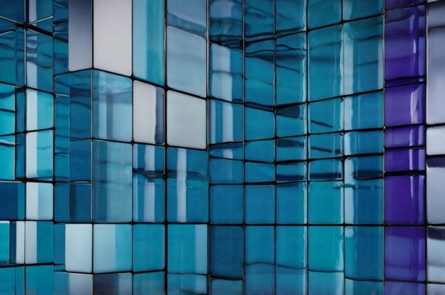 a glass wall with a blue glass block with the word quot im on it quot