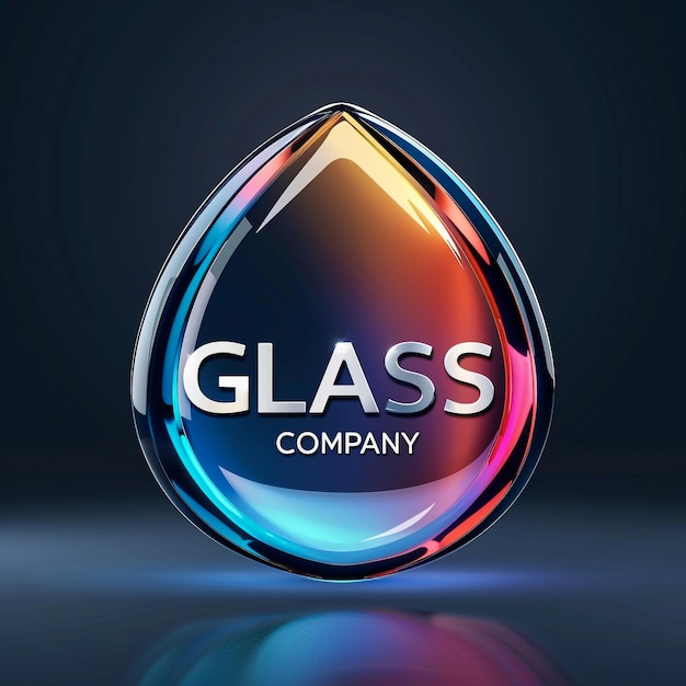 a glass water drop that says quot glass company quot on it