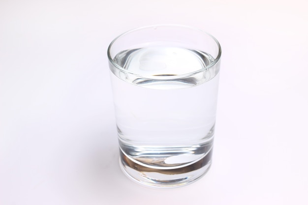 A glass of water on a white background