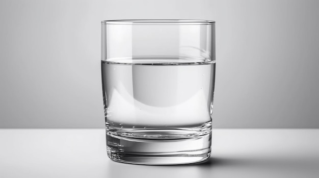 Glass of water on a white background