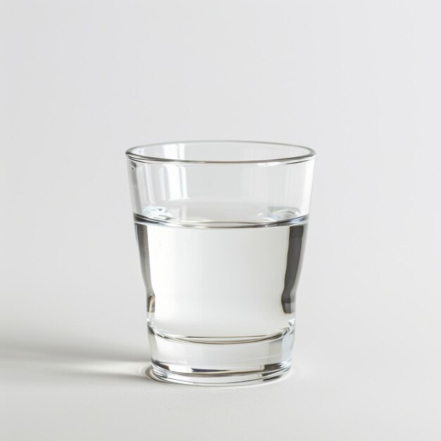 Glass of water on white background