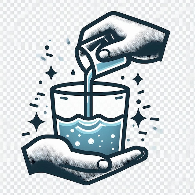 A glass of water with a transparent background