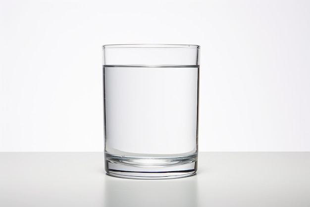 Glass of water with white background