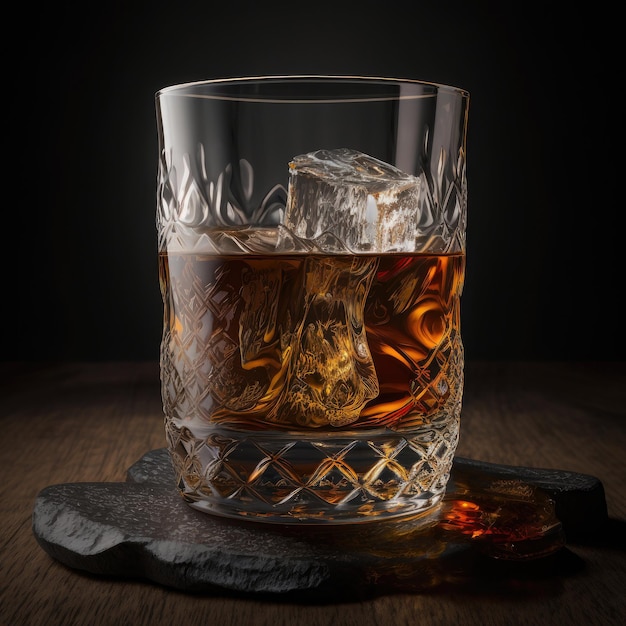 Glass of whiskey Illustration AI Generative