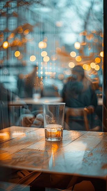 a glass of whiskey sits on a table next to a glass of whiskey